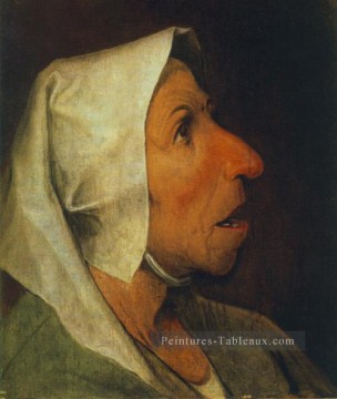  femme Tableau - Portrait d’une vieille femme flamande Renaissance paysan Pieter Bruegel l’Ancien